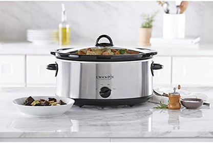 Crock-Pot 7 Quart Oval Manual Slow Cooker – Stainless Steel Select C6A67