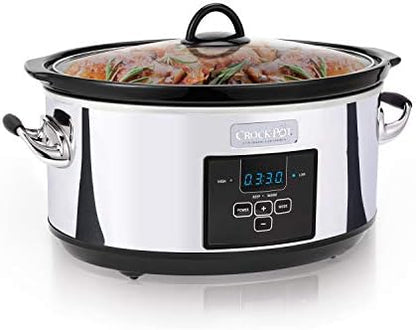 Crock-Pot 7 Quart Programmable Slow Cooker – Polished Platinum Choice C6A42