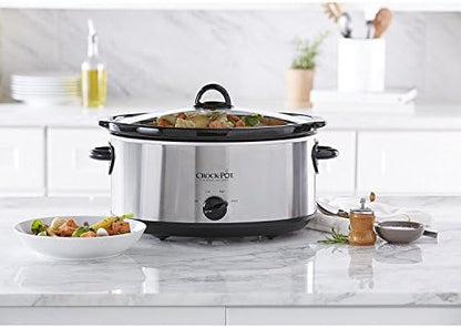 Crock-Pot 7 Quart Oval Manual Slow Cooker – Stainless Steel Select C6A67
