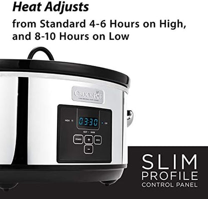 Crock-Pot 7 Quart Programmable Slow Cooker – Polished Platinum Choice C6A42