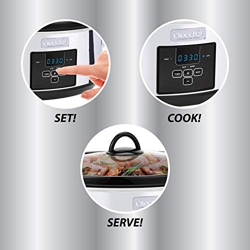 Crock-Pot 7 Quart Programmable Slow Cooker – Polished Platinum Choice C6A42
