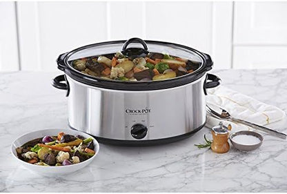 Crock-Pot 7 Quart Oval Manual Slow Cooker – Stainless Steel Select C6A67