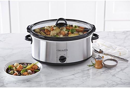 Crock-Pot 7 Quart Oval Manual Slow Cooker – Stainless Steel Select C6A67