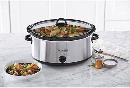 Crock-Pot 7 Quart Oval Manual Slow Cooker – Stainless Steel Select C6A67