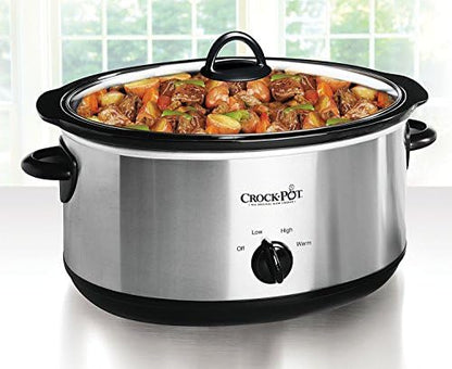 Crock-Pot 7 Quart Oval Manual Slow Cooker – Stainless Steel Select C6A67