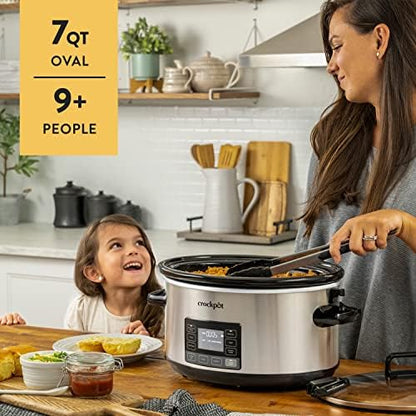 Crock-Pot 7 Quart Portable Programmable Slow Cooker with Timer Daily C6A93