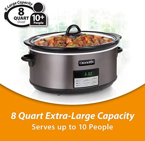 Crock-Pot 8 Quart Programmable Slow Cooker with Auto Warm Reserve C6A26