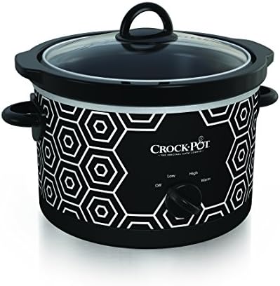 Crock-Pot 4.5 Quart Portable Slow Cooker – Black & White Reserve C6A95
