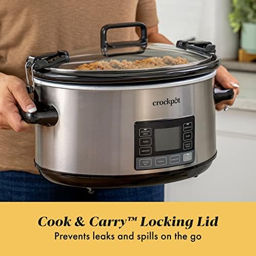 Crock-Pot 7 Quart Portable Programmable Slow Cooker with Timer Daily C6A93