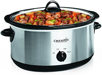 Crock-Pot 7 Quart Oval Manual Slow Cooker – Stainless Steel Select C6A67
