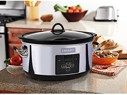 Crock-Pot 7 Quart Programmable Slow Cooker – Polished Platinum Choice C6A42